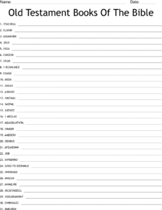 Old Testament Books Of The Bible Word Scramble WordMint