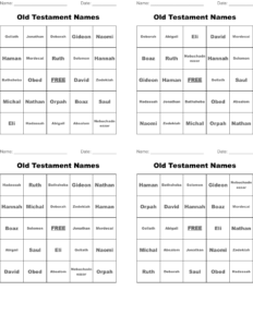 Old Testament Names Bingo Cards WordMint