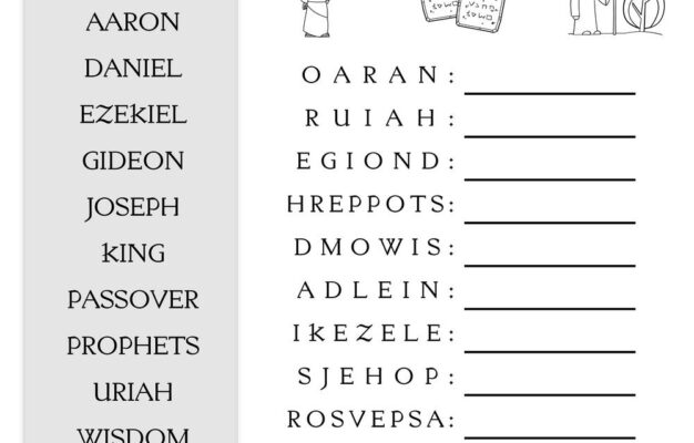 Old Testament themed Word Scrambles Beeloo Printable Crafts And Activities For Kids