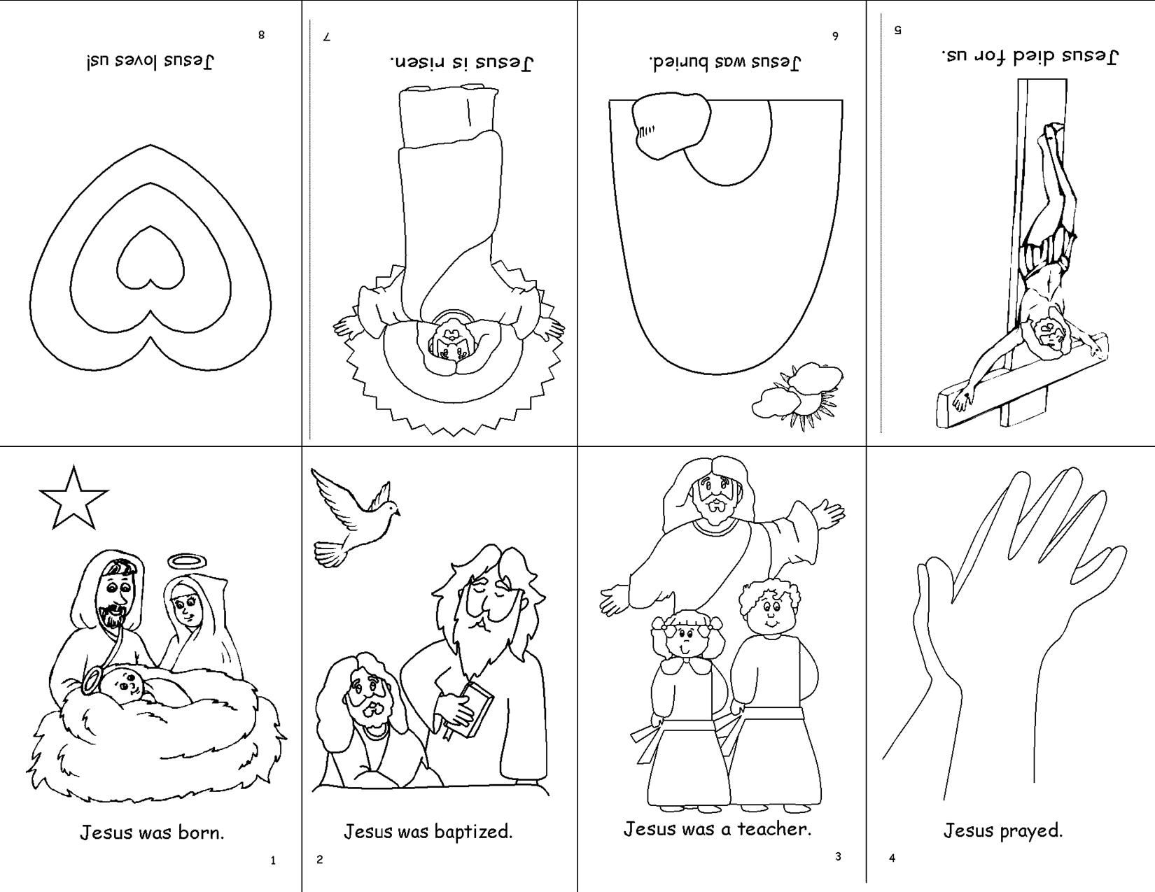 One Sheet Printable Mini Book Life Of Jesus