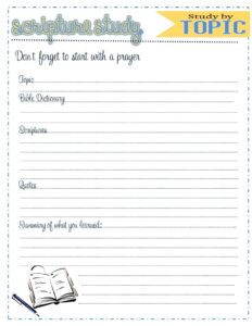 One Willis Family Scripture Study Journal Printables