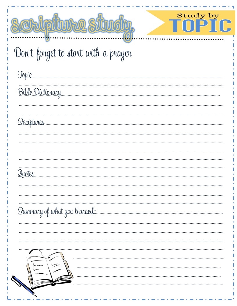 One Willis Family Scripture Study Journal Printables
