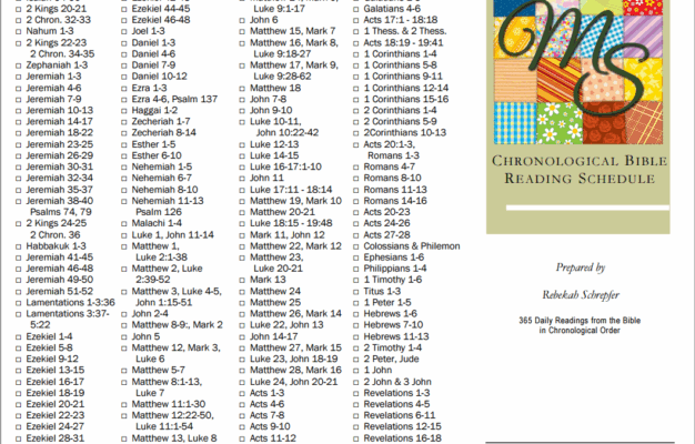 One Year Bible Reading Plan Printable Printable Story Prompts