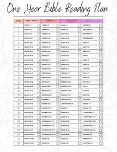 One Year Catholic Bible Reading Plan Printable PDF PNG JPG Etsy