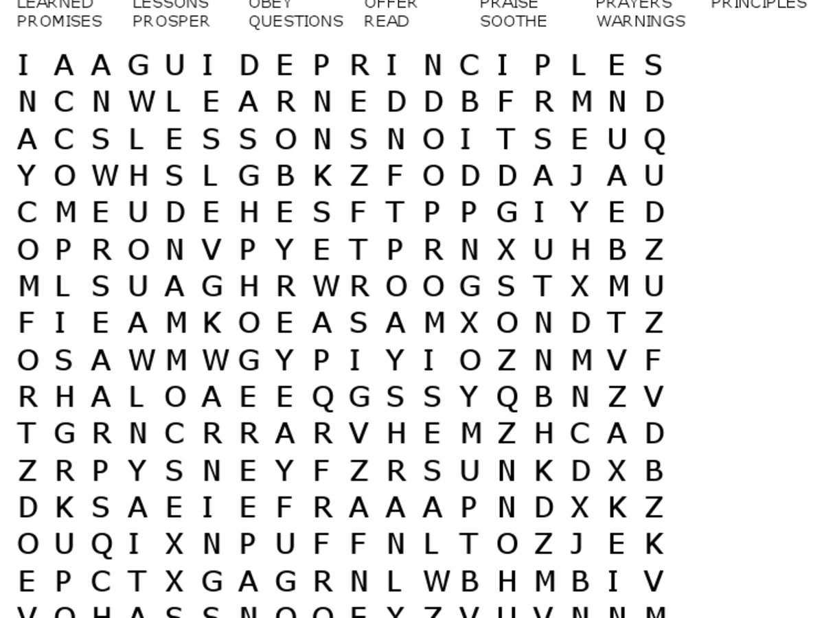 Printable Bible Word Searches
