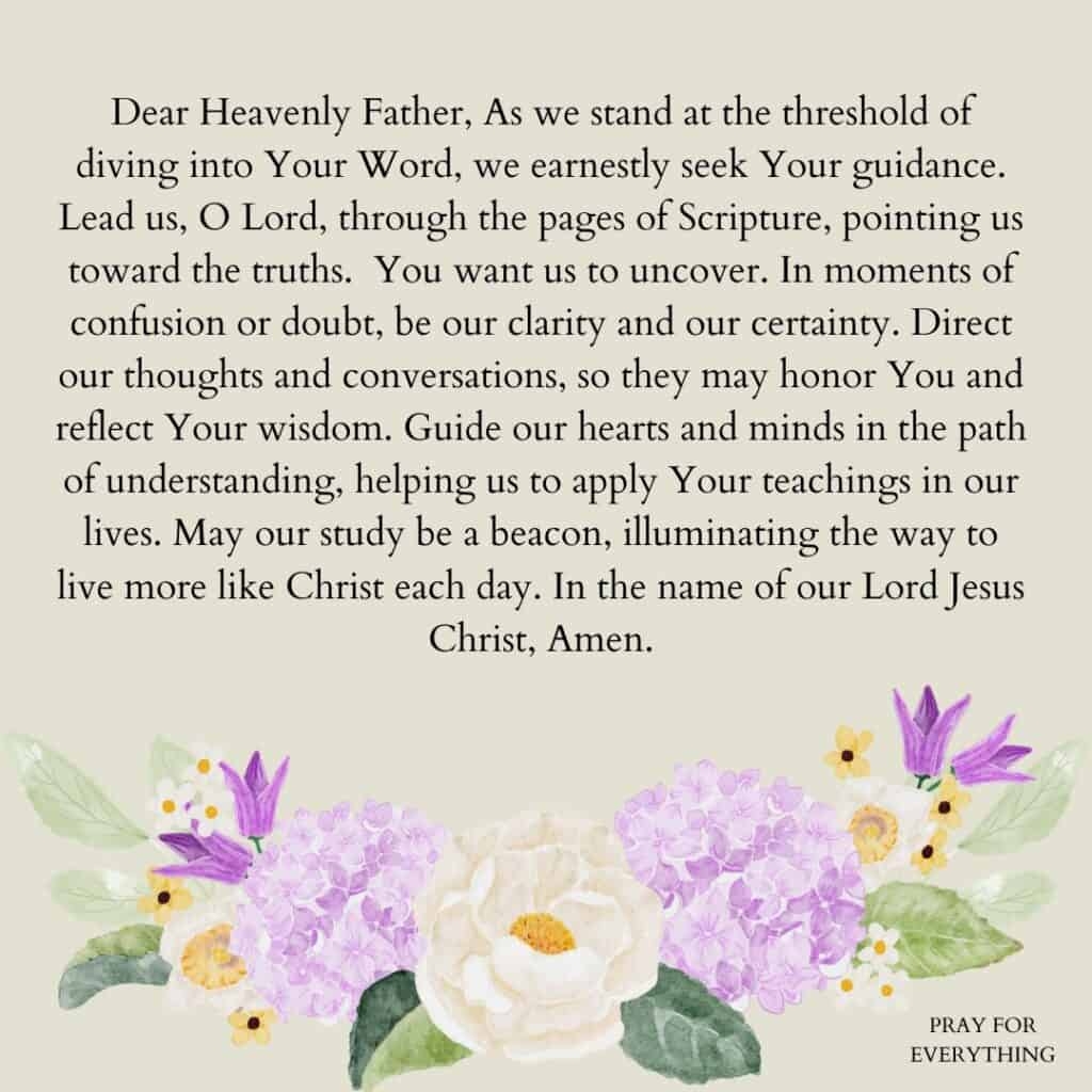 Opening Prayer For Bible Study