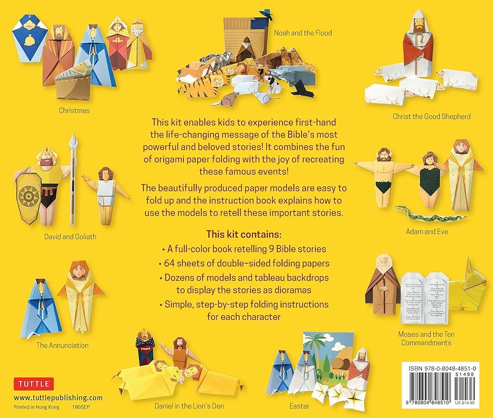 Origami Bible Stories For Kids Kit Folded Paper Figures And Stories Bring The Bible To Life 64 Paper Models With A Full color Instruction Book And 4 Backdrops Dewar Andrew Roy Suman 9780804848510 