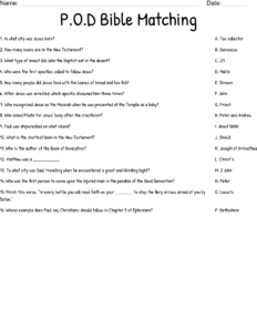 P O D Bible Matching Worksheet WordMint
