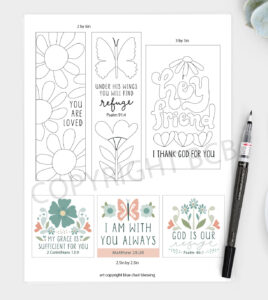 Pack Of 6 Printables Coloring Pages Bookmarks And Scripture Cards Print And Color