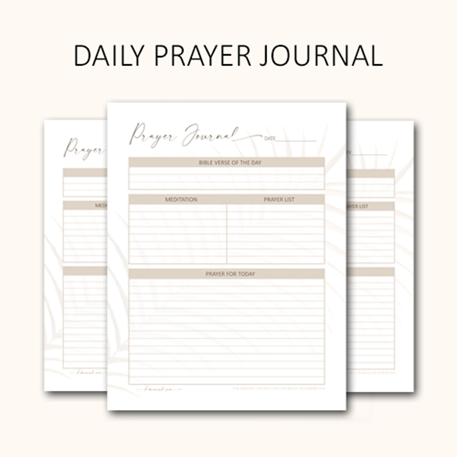 Palm Branch Prayer Journal Printable With Prompts Kimenink