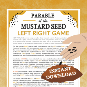 Parable Of The Mustard Seed Left Right Game Printable For Church Kids Teens Adults Family Sunday School Christian Bible Story Group Activity Classful