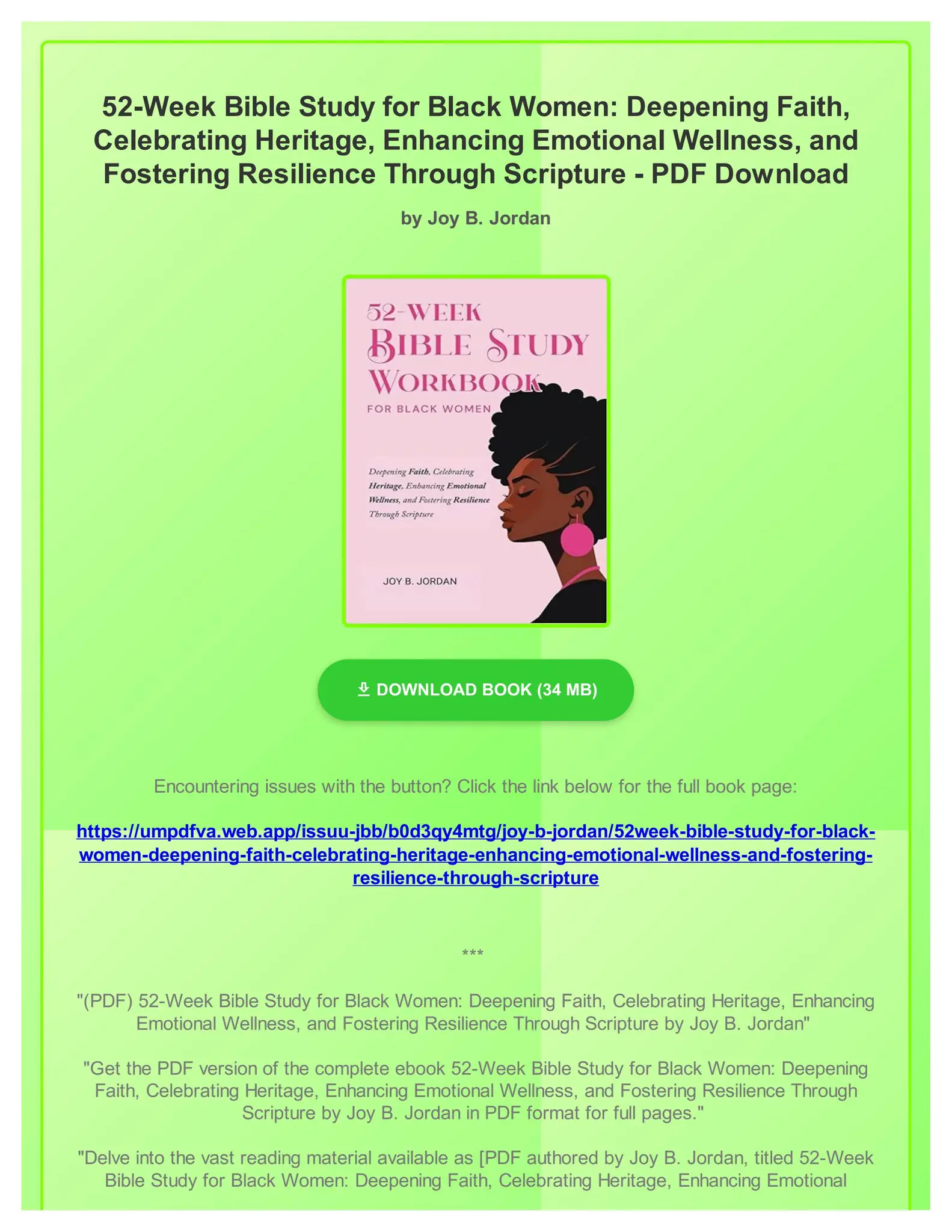 PDF 52 Week Bible Study For Black Women Deepening Faith Celebrating Heritage Enhancing Emotiona By LillaBuckridgeyt Issuu