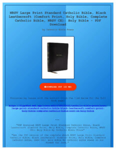 pdf download nrsv large print standard catholic bible black leathersoft comfort print holy bible by binsiiny issuu