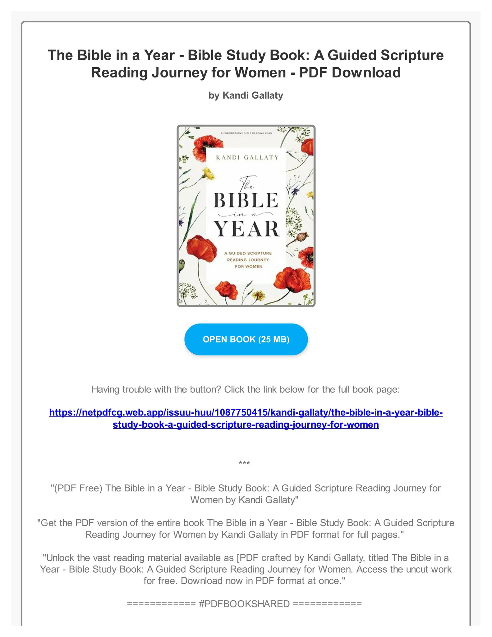 PDF Free The Bible In A Year Bible Study Book A Guided Scripture Reading Journey For Women By K By ElainaBechtelarft Issuu