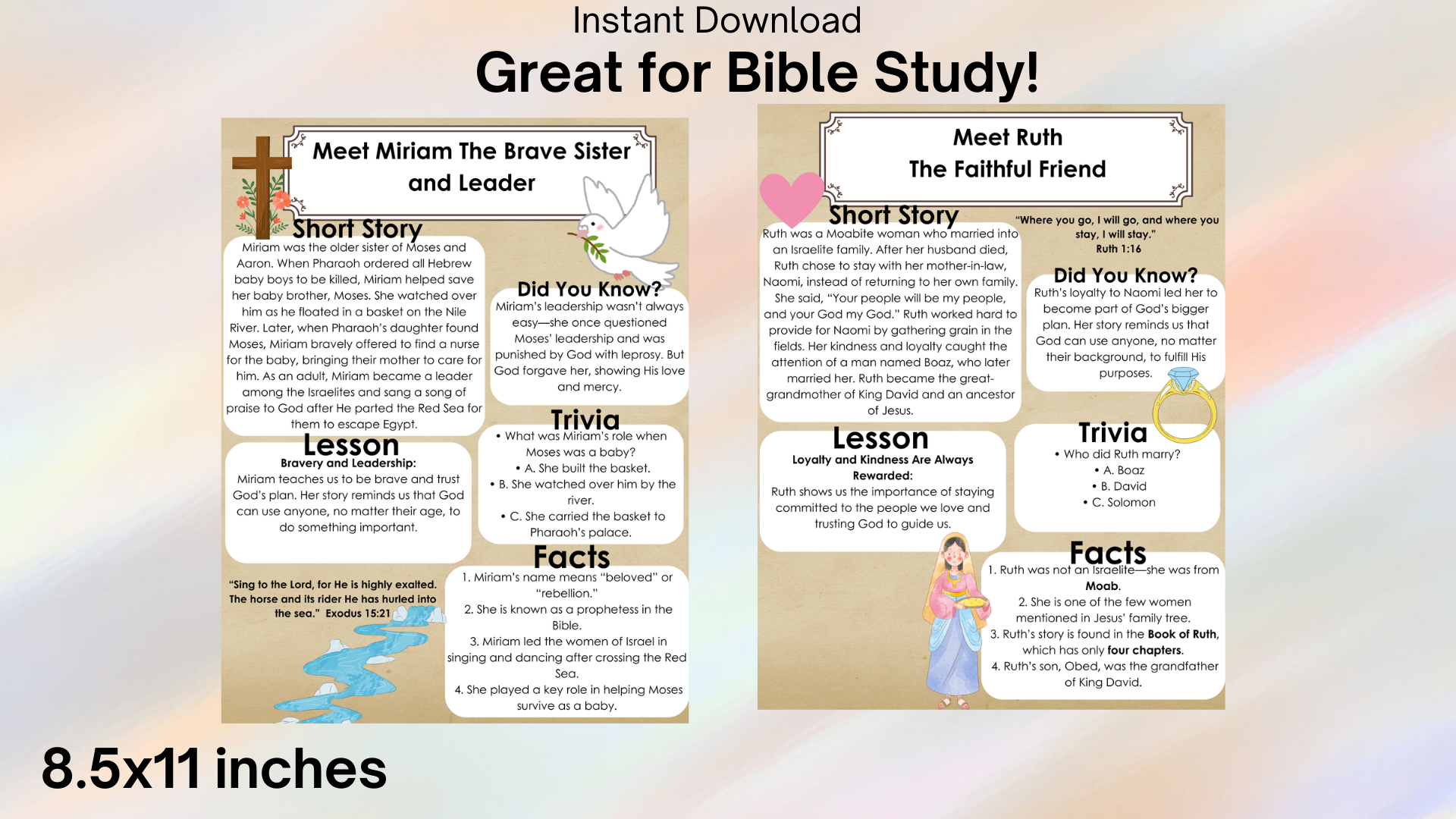 People Of The Bible Fact Sheets Printable Bible Study Resources For Kids Adults Bible Education For Children Classful