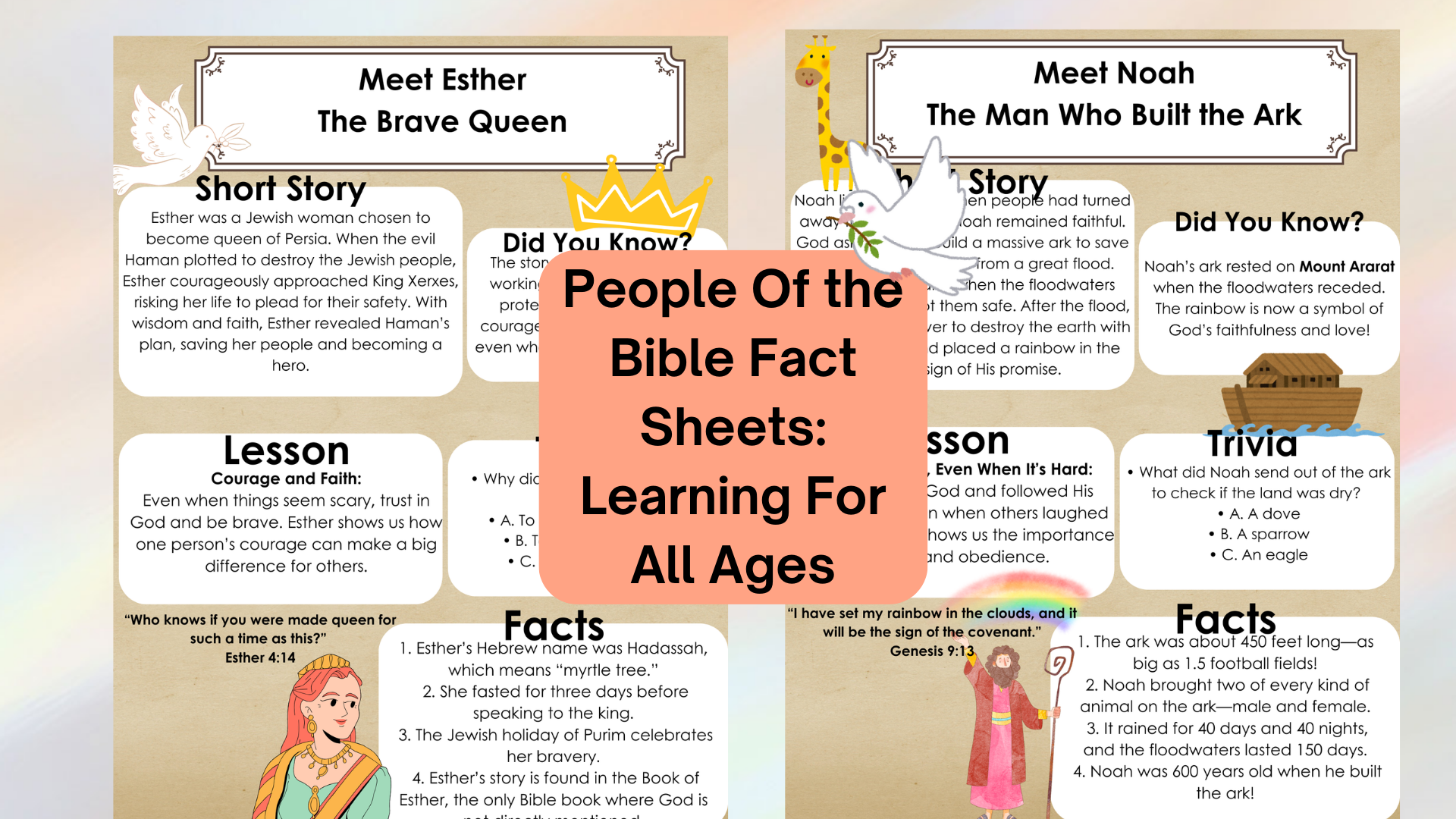 People Of The Bible Fact Sheets Printable Bible Study Resources For Kids Adults Bible Education For Children Classful