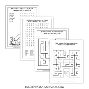 Peter Declares That Jesus Is The Messiah Activity Pages Bible Crafts Shop