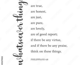 Philippians 4 8 Bible Verse Poster Scripture Printable Home Wall Decor Christian Banner Minimalist Creative Card Baptism Gift Biblical Poster Vector Illustration Stock Vector Adobe Stock