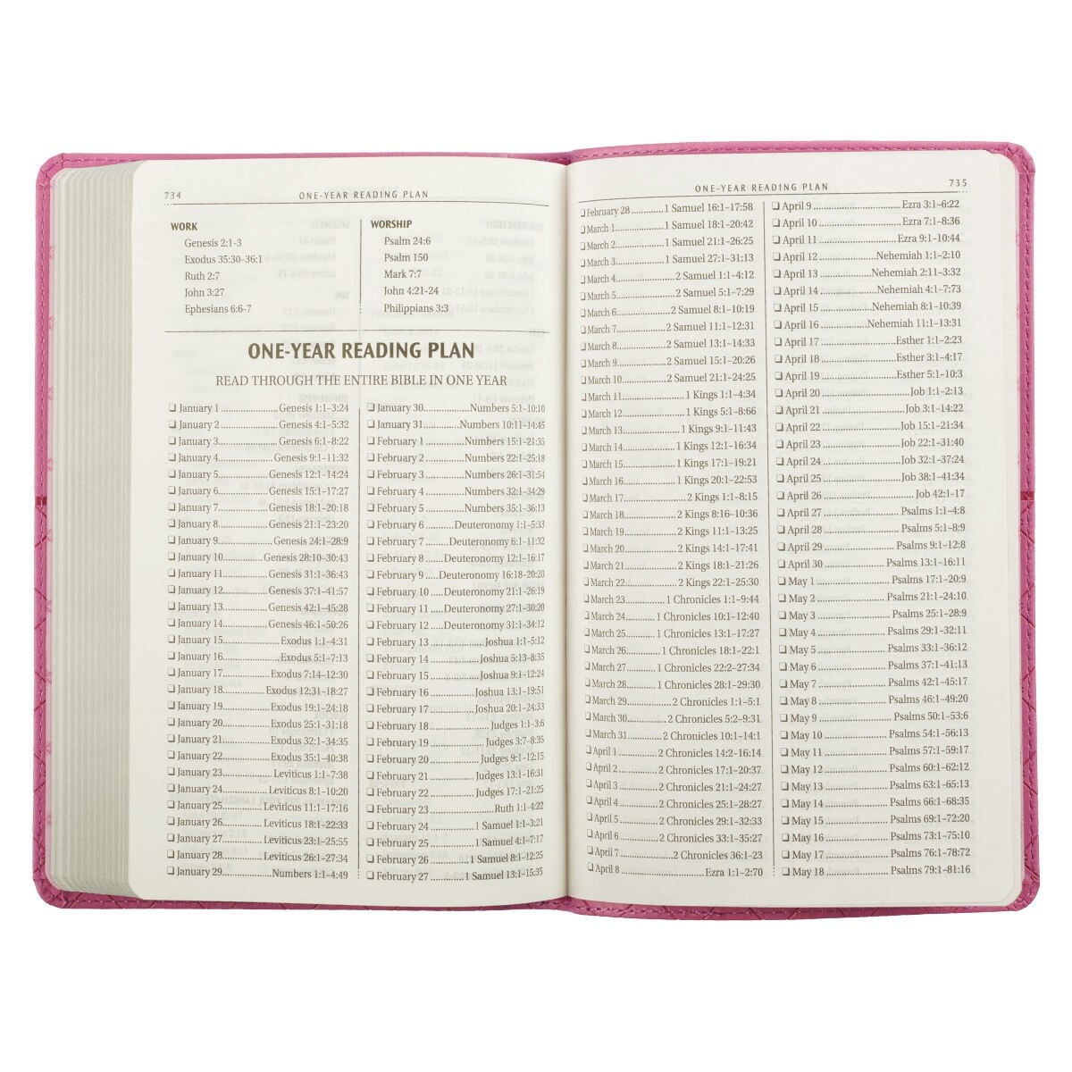 Pink Faux Leather King James Version Gift Edition Bible KJV Bibles