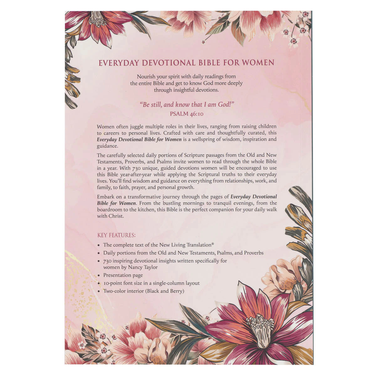 Pink Lily NLT Everyday Devotional Bible For Women