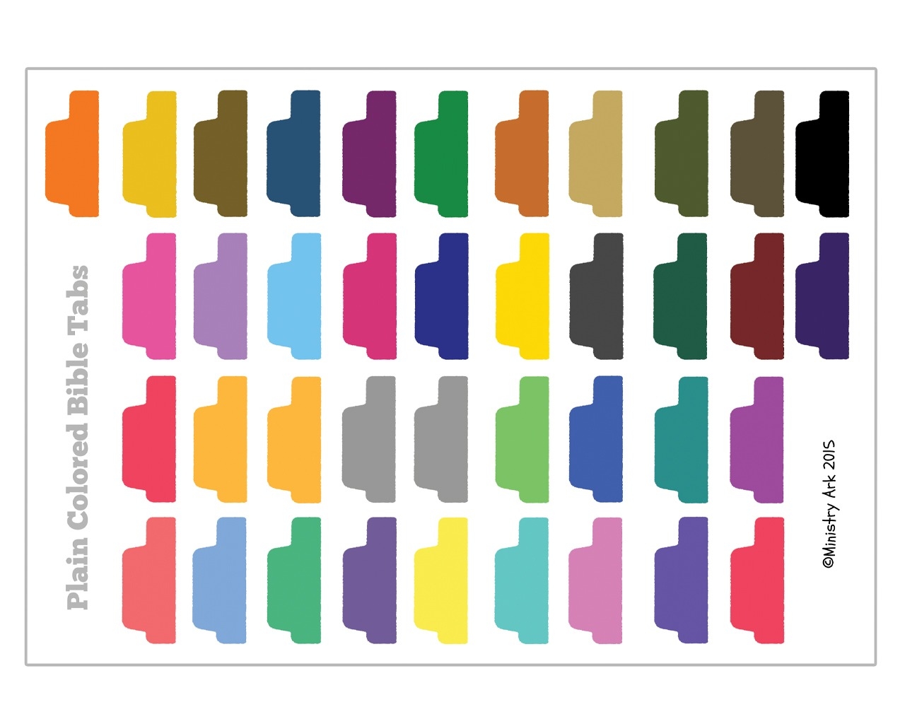 Plain Colored Bible Tabs MinistryArk