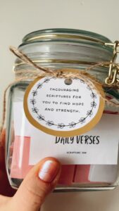 Prayer Jar With 60 Bible Verse Card Printable Christian Gift Idea Daily Verses