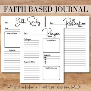 prayer journal bible study printable faith based journaling minimalist prayer journal reflection notes bible study guide journaling etsy