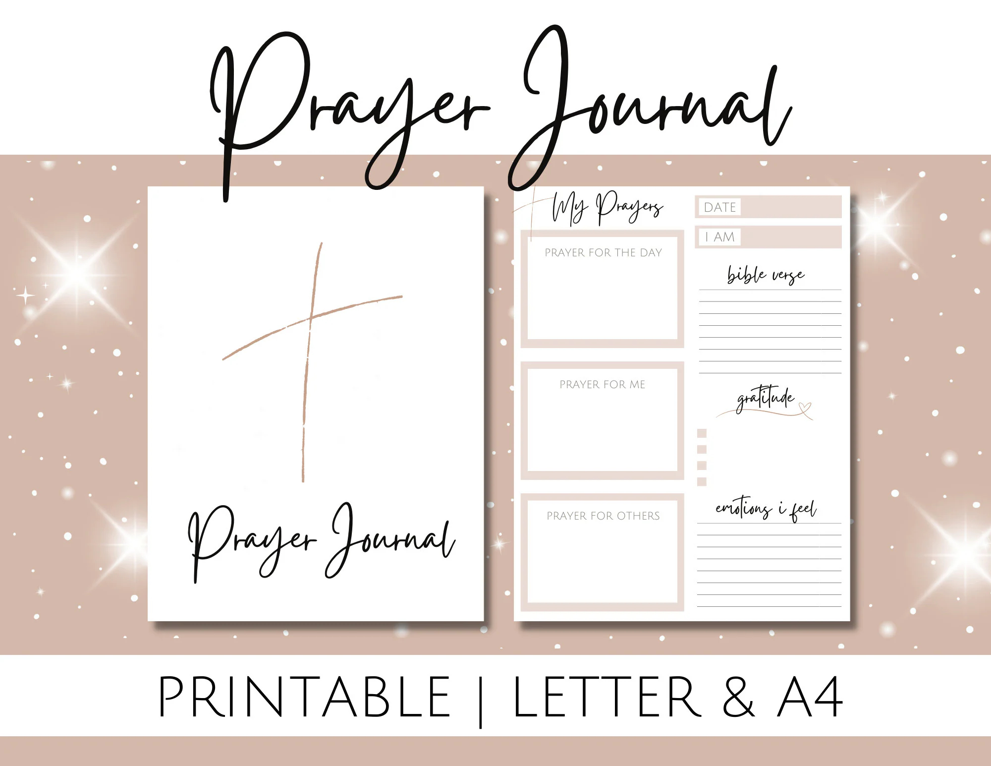 Prayer Journal Printable Template With Bible Verse Gratitude Prayers Bible Study And Daily Prayer Printable Planner For Tracking Prayers Etsy