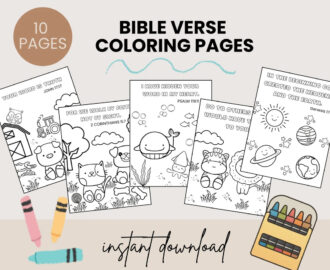Preschool Christian Bible Verse Homeschool Sunday School Printable Coloring Page Kids Kindergarten Activities Scripture Printable Worksheet Etsy