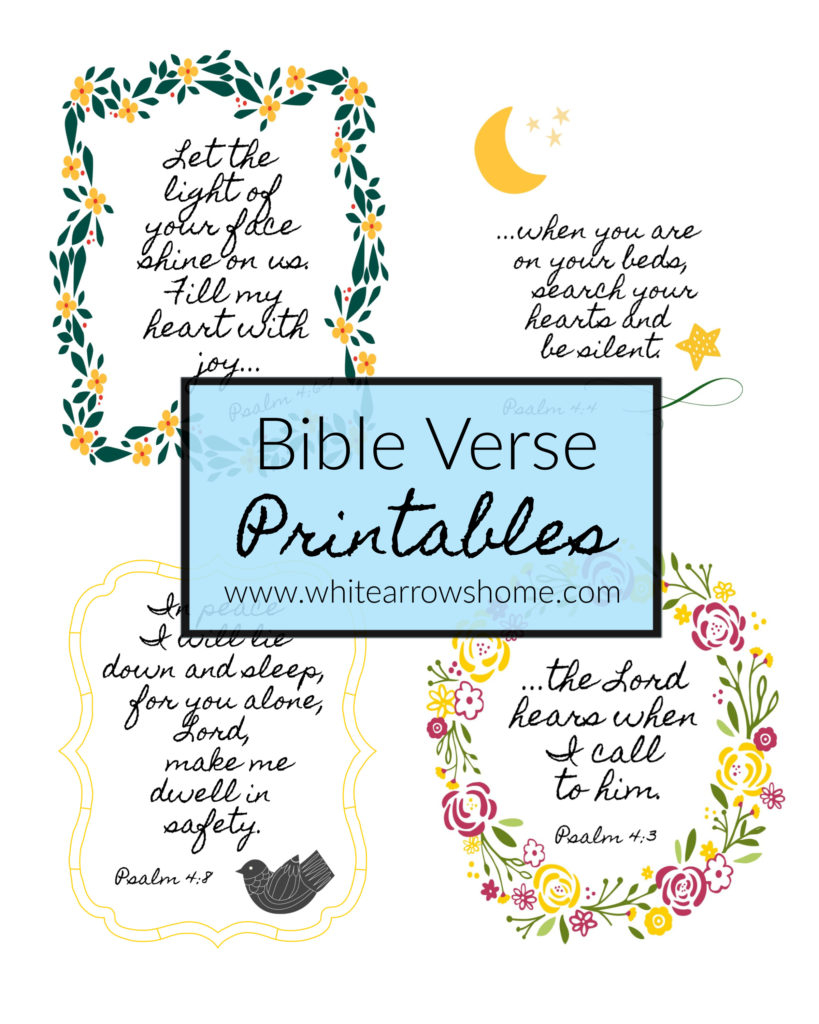 Pretty Bible Verse Printables Psalm 4 White Arrows Home