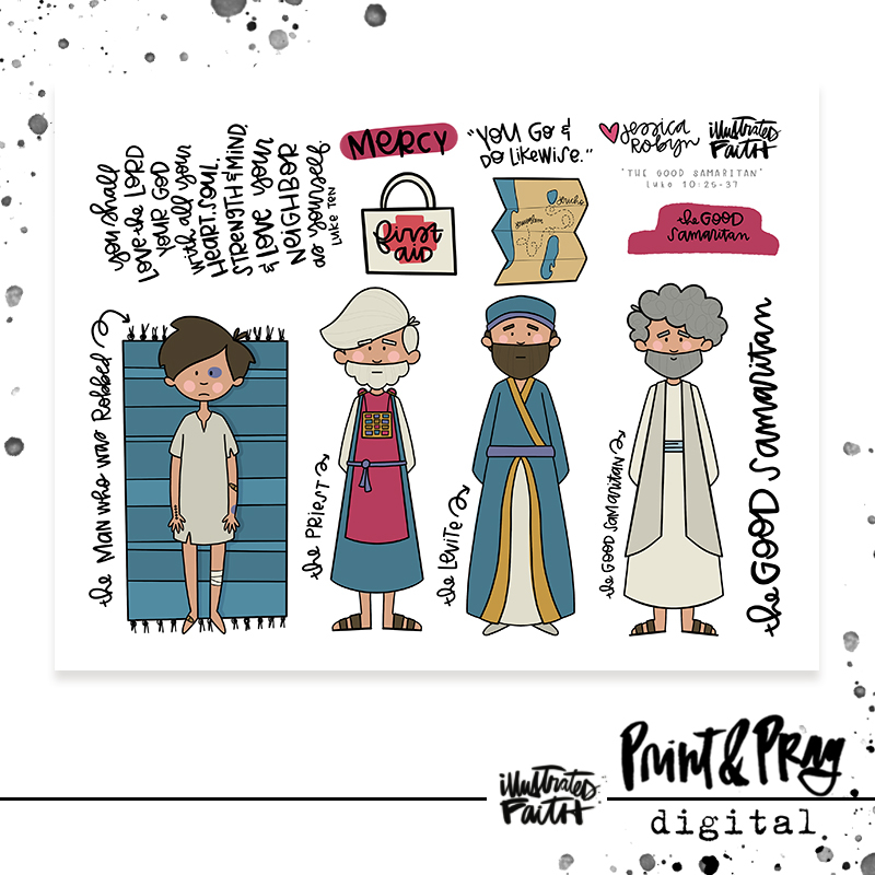 Print Pray Kids Cutouts The Good Samaritan Illustrated Faith