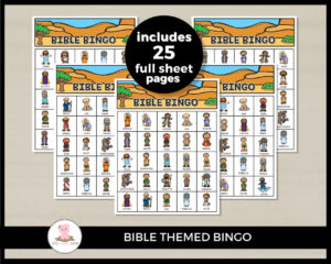 Printable Bible Bingo Game Cards By Little Wiggles Design Etsy