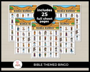 Printable Bible Bingo Game Cards By Little Wiggles Design Etsy