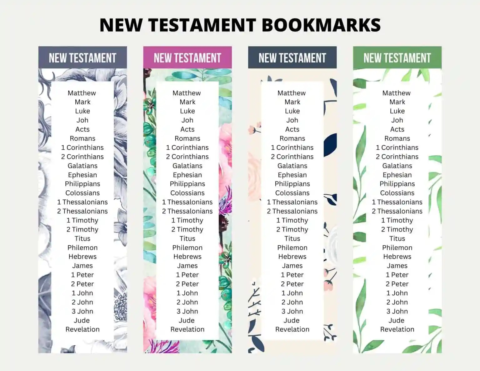 Printable Bible Bookmarks Printable Party Favors