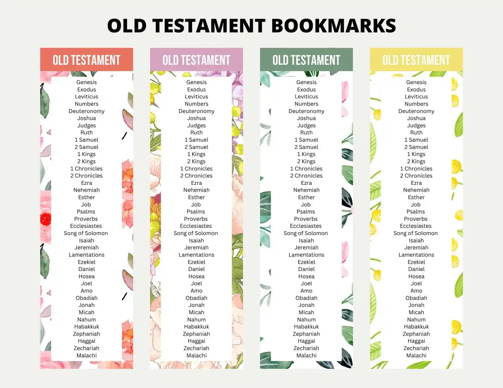 Free Printable PDF Bible Books