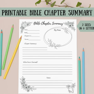 Printable Bible Chapter Summary Print At Home Bible Journal
