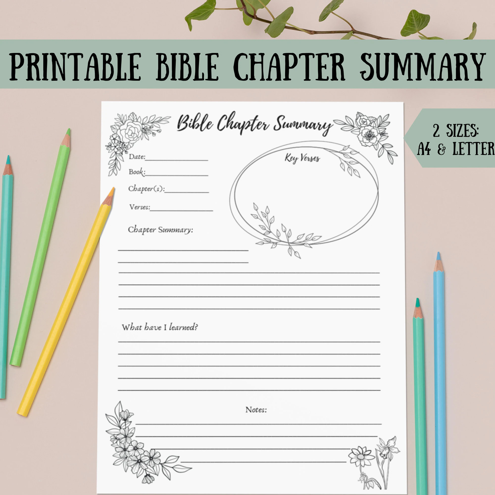 Printable Bible Summary Sheets