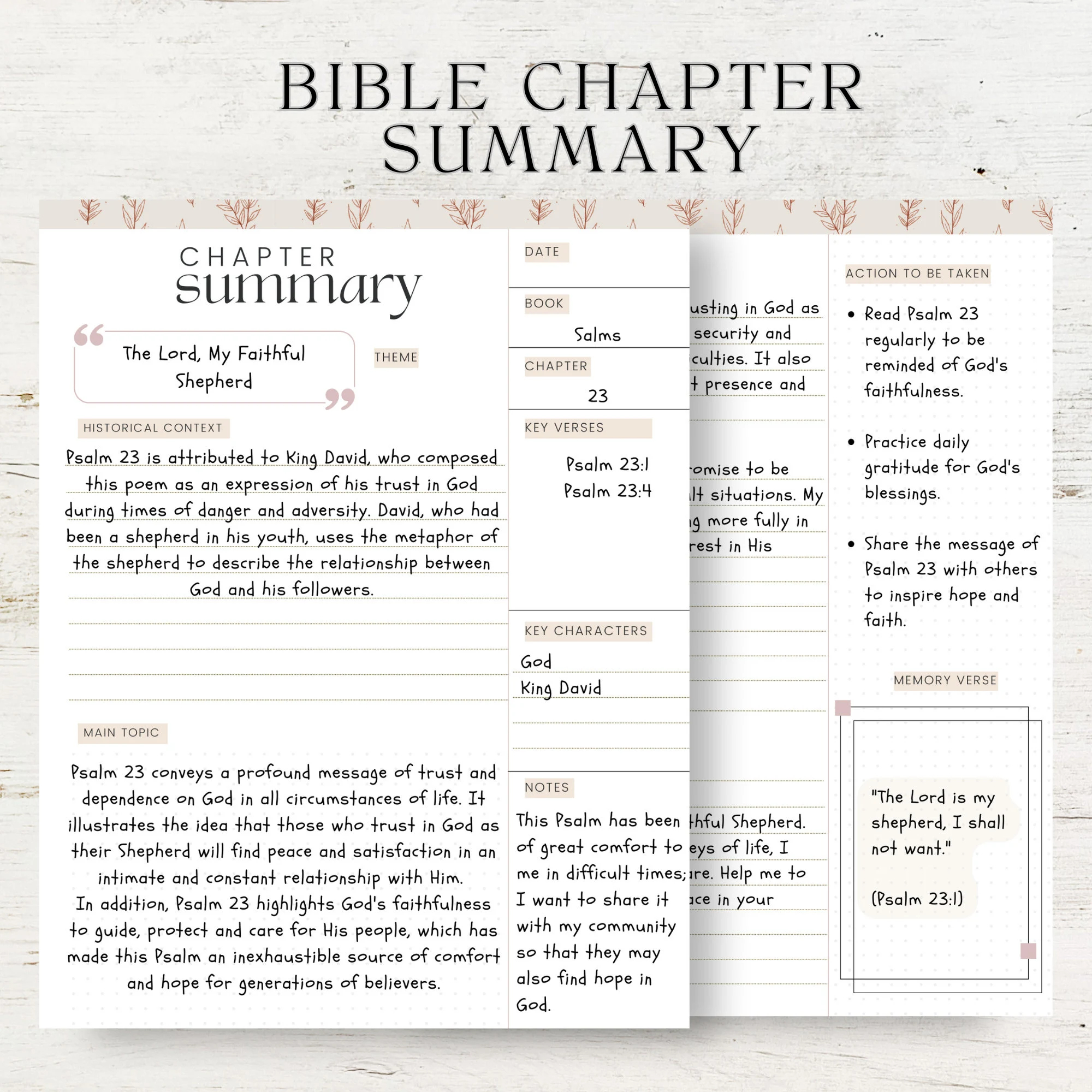Printable Bible Chapter Summary Template Organize Your Bible 