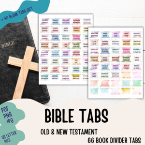Printable Bible Divider Tabs Instant Download Watercolor Soft Bible Tabs Digital Bible Pdf Tabs Etsy