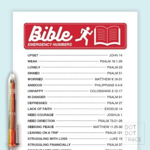 Printable Bible Emergency Numbers Chart Small Gift Ideas For Christian Families Friends Bible Search Guideline Bible Reading Reference Etsy