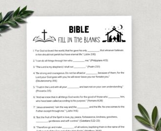 Printable Bible Fill In The Blanks Bible Games Fun Christian Youth Group Game Sunday School Church Study Activity Digital Download Etsy