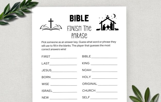 Printable Bible Finish The Phrase Bible Games Fun Christian Youth Group Game Sunday School Church Study Activity For Kids And Adults Etsy Israel
