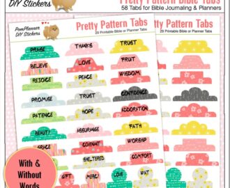 Printable Bible Journaling Tabs Pretty Pattern Planner Stickers digital Download Etsy