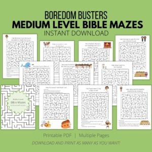 Printable Bible Mazes Kids Activity Book Bundle Classful