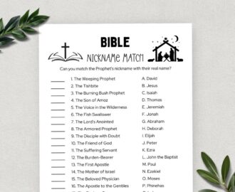 Printable Bible Nickname Matching Game Bible Games Fun Christian Youth Group Game Sunday School Church Study Activity For Kids Adults Etsy Israel