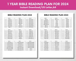 Printable Bible Reading Plan Read Bible In One Year Chronological Worksheets Library