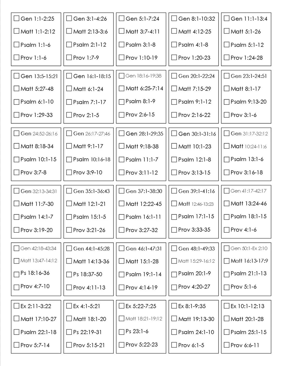 2 Year Bible Reading Plan Printable
