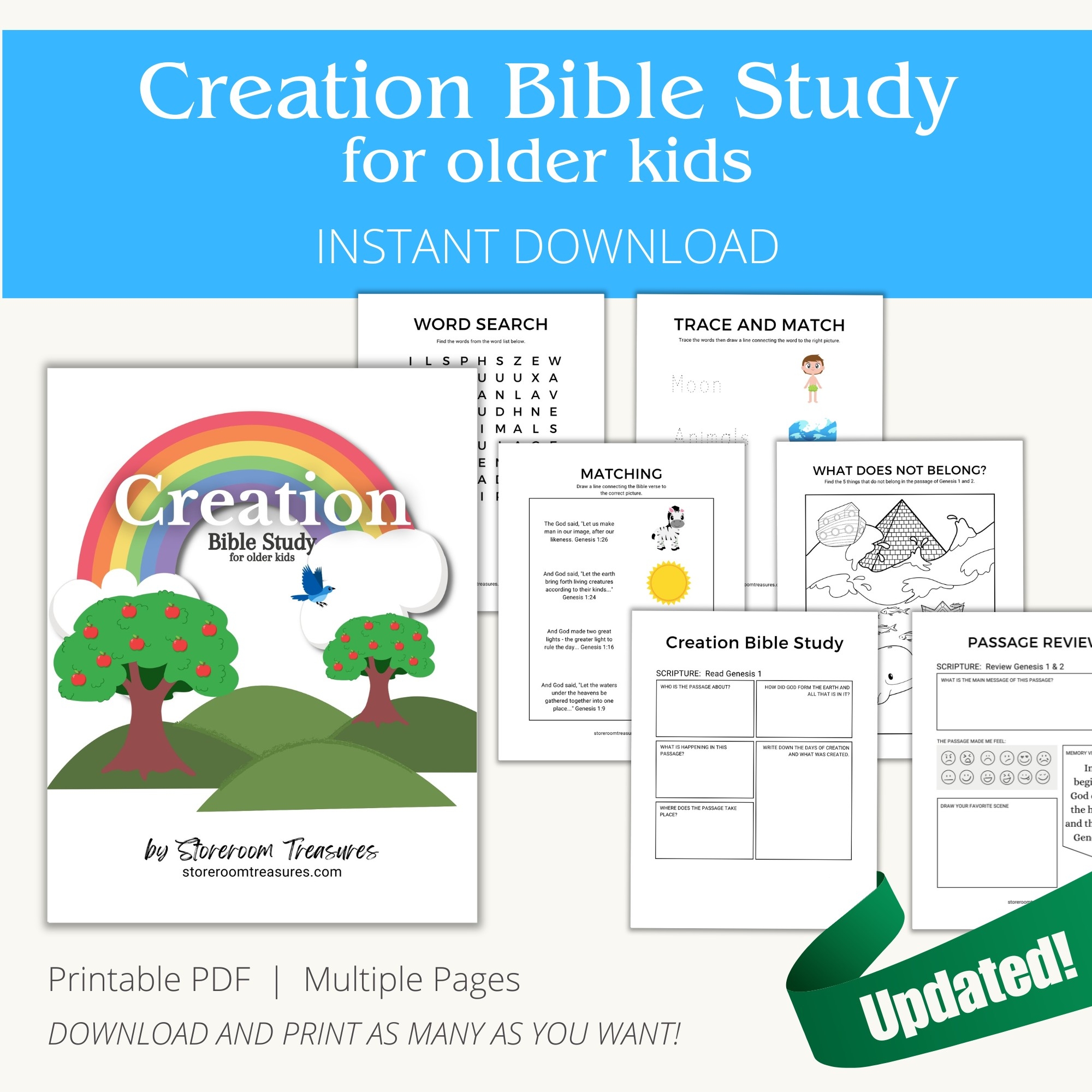 printable bible study for older kids creation bible study classful