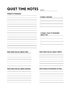 Printable Bible Study Note Template Etsy