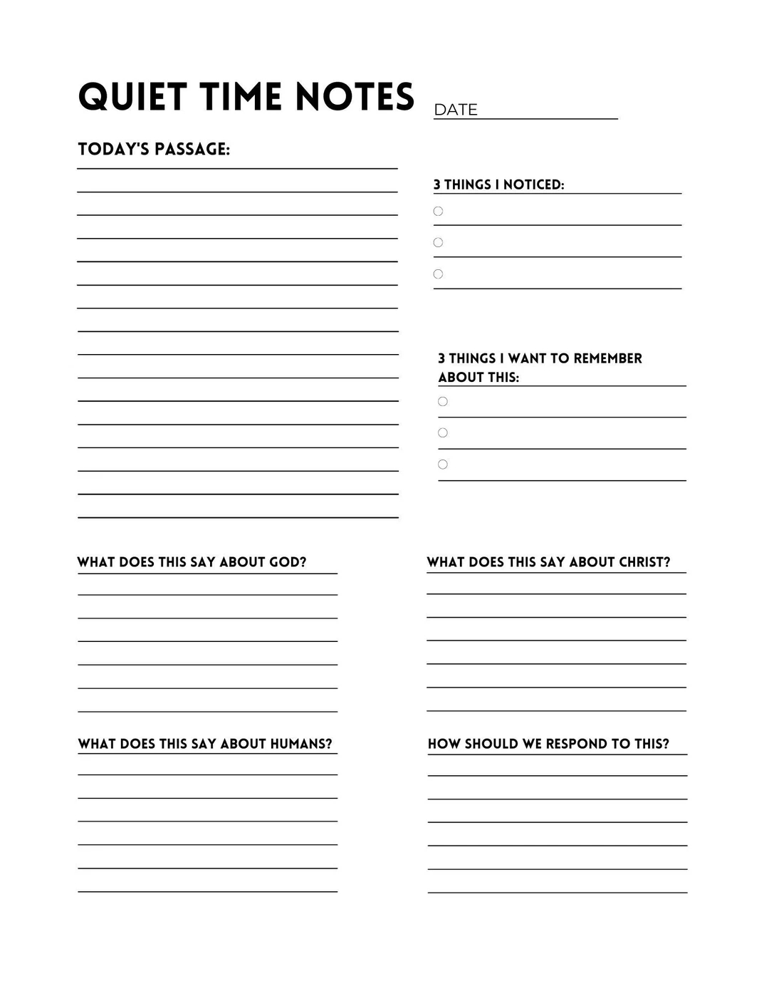 Printable Bible Study Note Template Etsy Australia